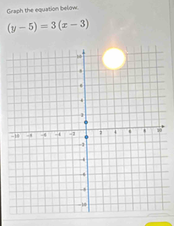 Graph the equation below.
(y-5)=3(x-3)