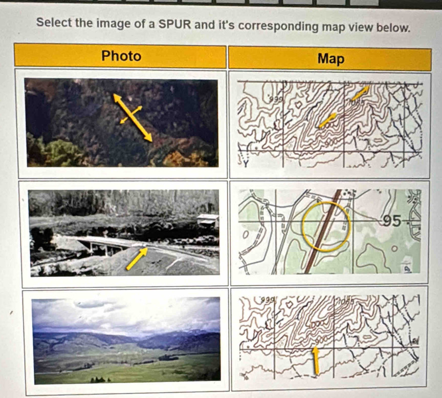 Solved: Select the image of a SPUR and it's corresponding map view ...