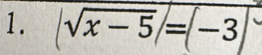 |sqrt(x-5)|=|-3