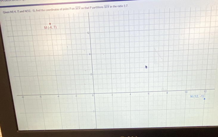 Givo overline MN in the ratio
1:7.