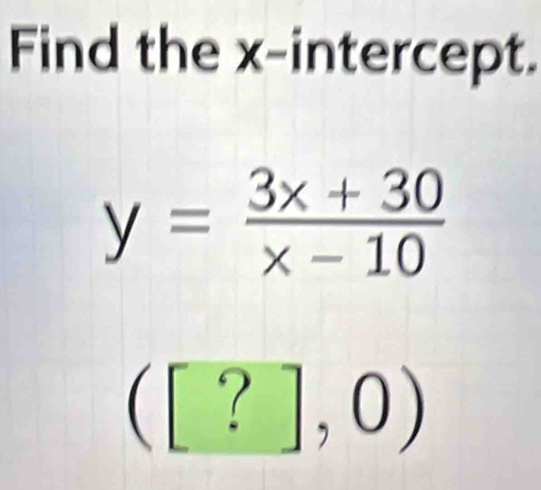 Find the x-intercept.
([?],0)