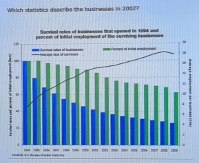 Which statistics describe the businesses in 2002? 
Survival rates of businesses that opened in 1994 and 
he surviving businesses 
_ 
S DWR CE U.S turew of ty tor Mats tio