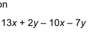 13x+2y-10x-7y