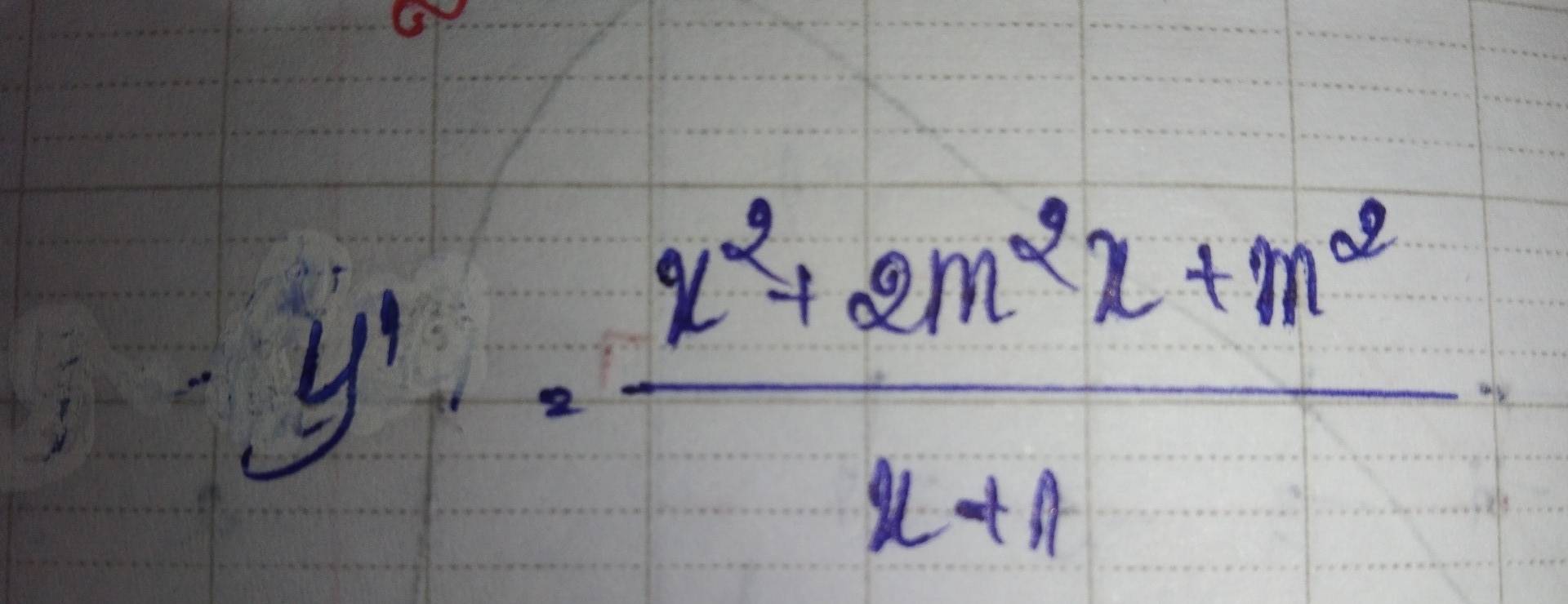 y'= (x^2+2m^2x+m^2)/x+1 