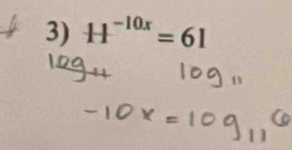 H^(-10x)=61