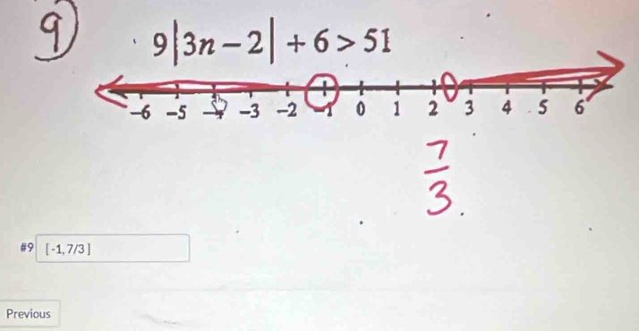 9|3n-2|+6>51
#9 [-1,7/3]
Previous