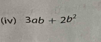 (iv) 3ab+2b^2