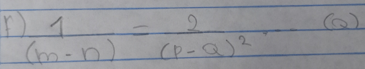  1/(m-n) =frac 2(p-Q)^2·s (Q)