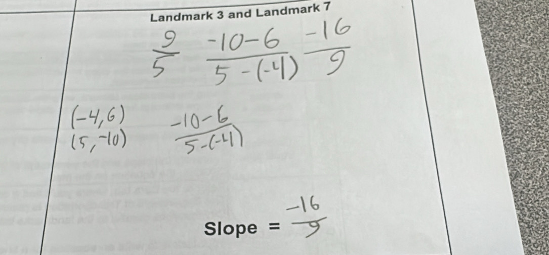 Landmark 3 and Landmark 7
Slope =