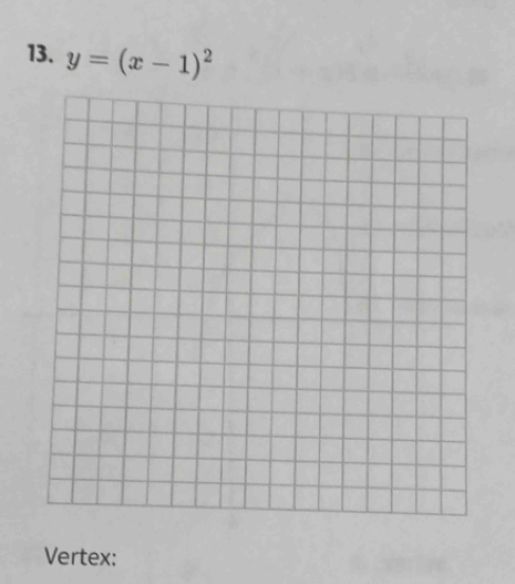 y=(x-1)^2
Vertex: