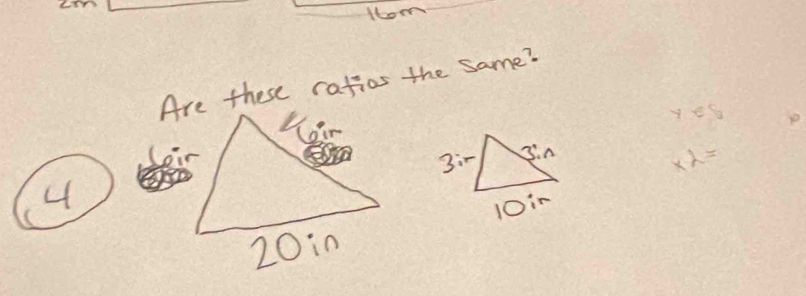 lbom 
Are these ratios the same?
y∈ 8 p 
Leir
2=
4