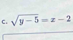 sqrt(y-5)=x-2