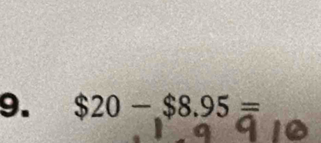 $20-$8.95=