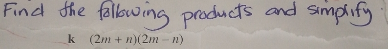 (2m+n)(2m-n)