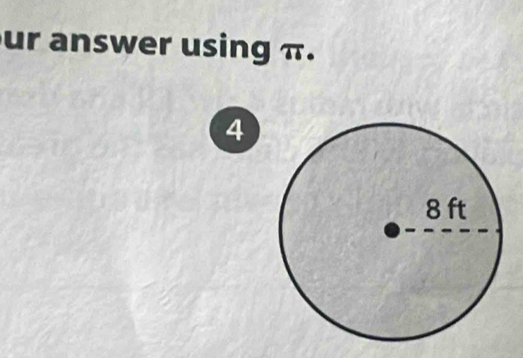 ur answer using π.
4