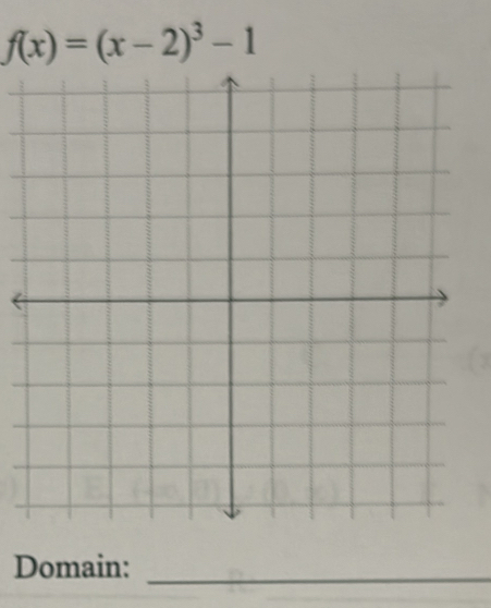 f(x)=(x-2)^3-1
Domain: 
_