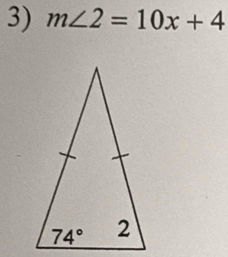 m∠ 2=10x+4