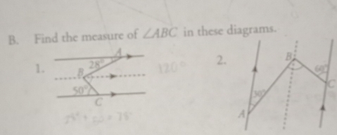 Find the measure of ∠ ABC
2.