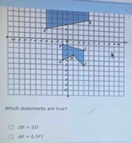 Which statements are true?
DE=21J
AE=0.5FJ