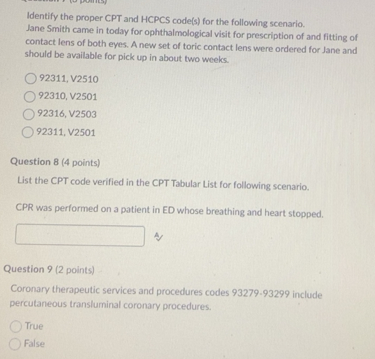 Solved: Identify the proper CPT and HCPCS code(s) for the following ...