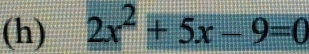 2x^2+5x-9=0