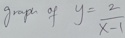graph of y= 2/x-1 