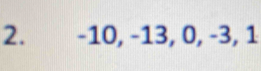 -10, −13, 0, -3, 1