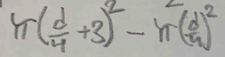 π ( d/4 +3)^2-π ( d/4 )^2