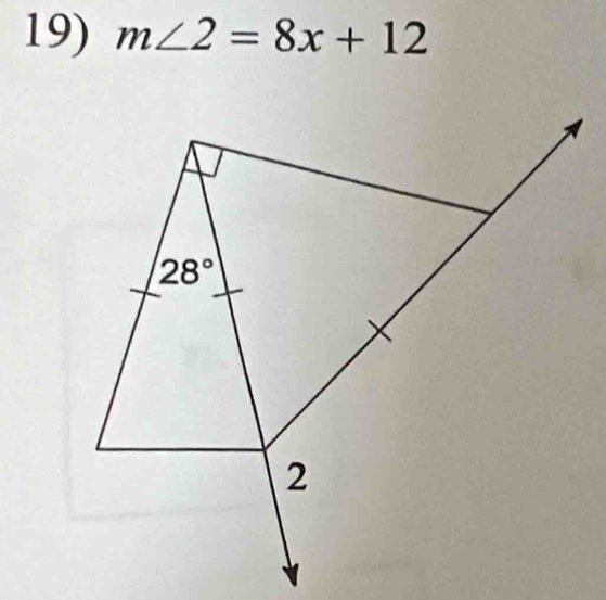 m∠ 2=8x+12