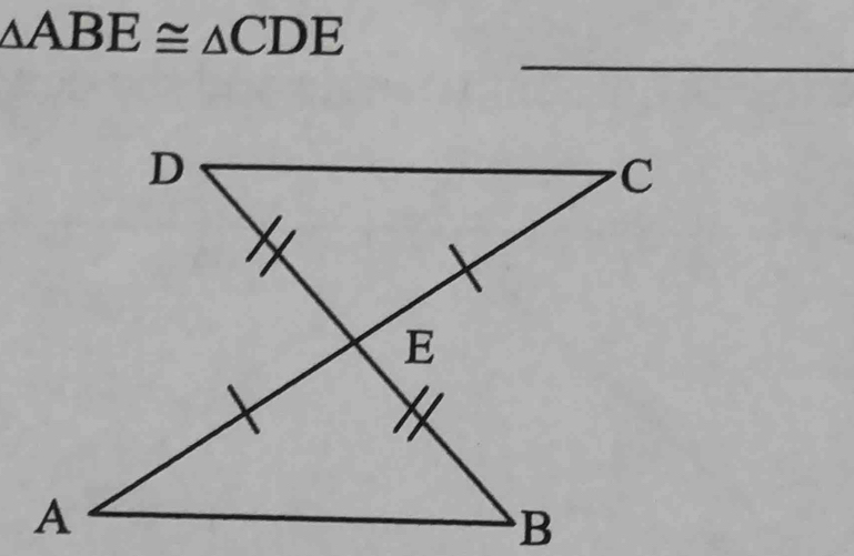 △ ABE≌ △ CDE
_