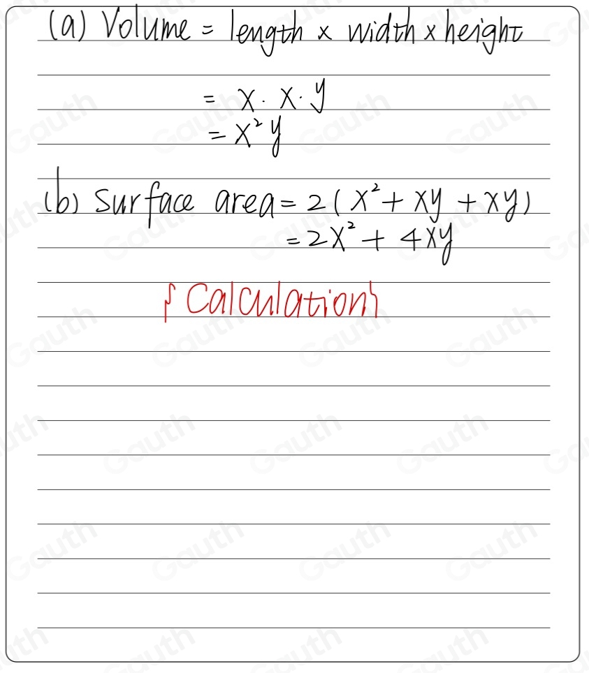 Solved: Given a closed rectangular box with a square base of side x and ...
