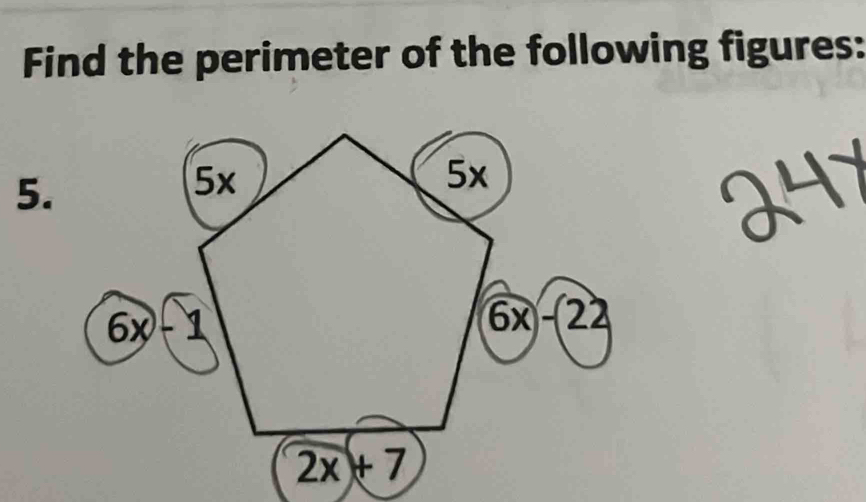 Find the perimeter of the following figures: