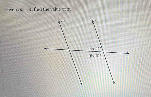 Given m||n , find the value of x .