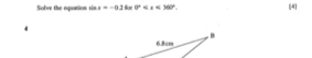 Solve the oquation sia x=-0.3 for 0° . [4]