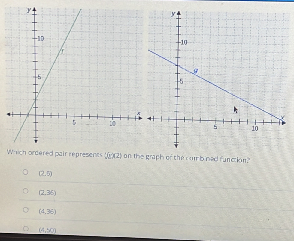 on thecombined function?
(2,6)
(2,36)
(4,36)
(4,50)