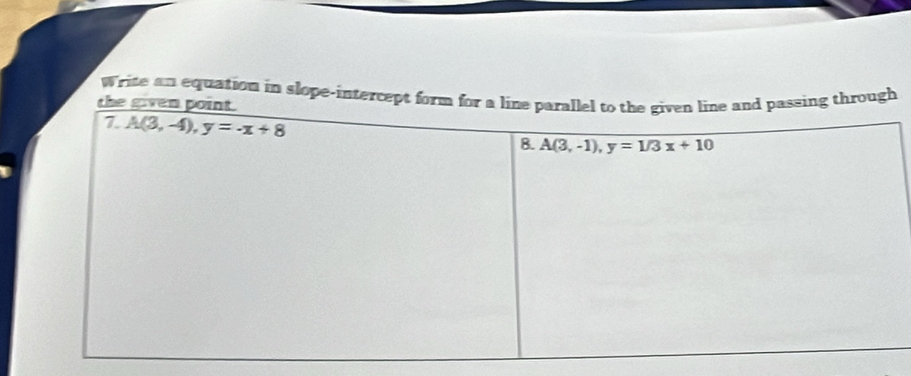 Write an equation in slop