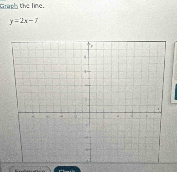 Graph the line.
y=2x-7
Exolanation Check