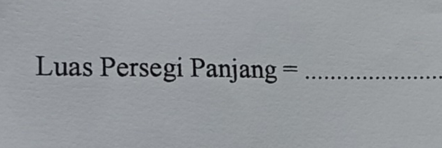 Luas Persegi Panjang= _