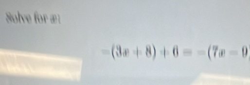 Solve for æ: