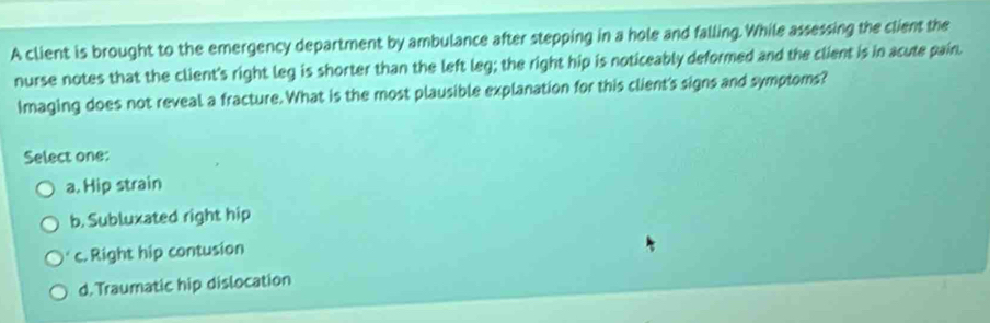 Solved: A client is brought to the emergency department by ambulance ...