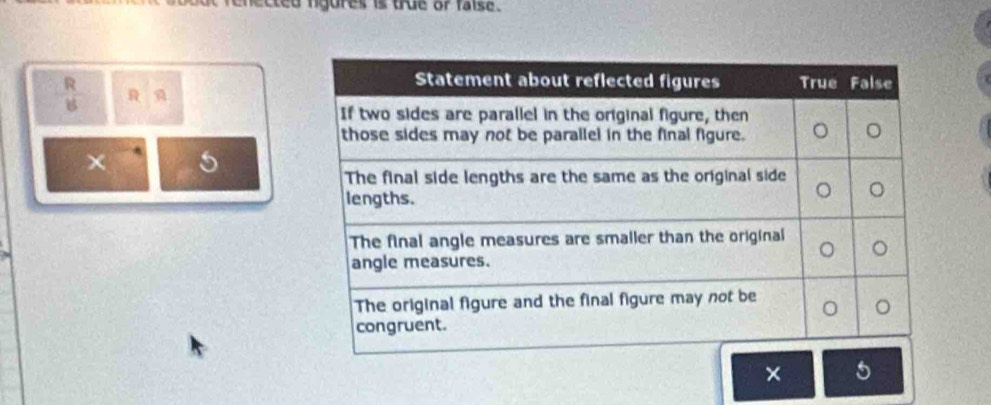 eted ngures is true or false . 
× 5