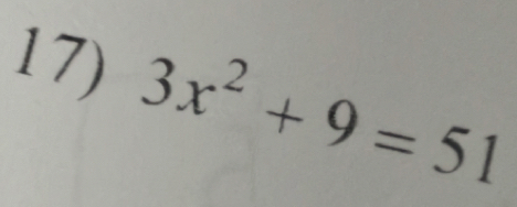 3x^2+9=51