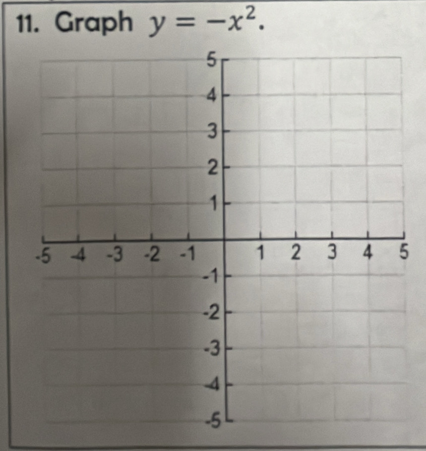 Graph y=-x^2. 
5