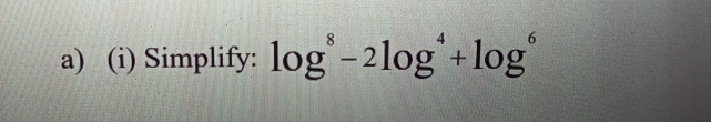 Simplify: log^8-2log^4+log^6