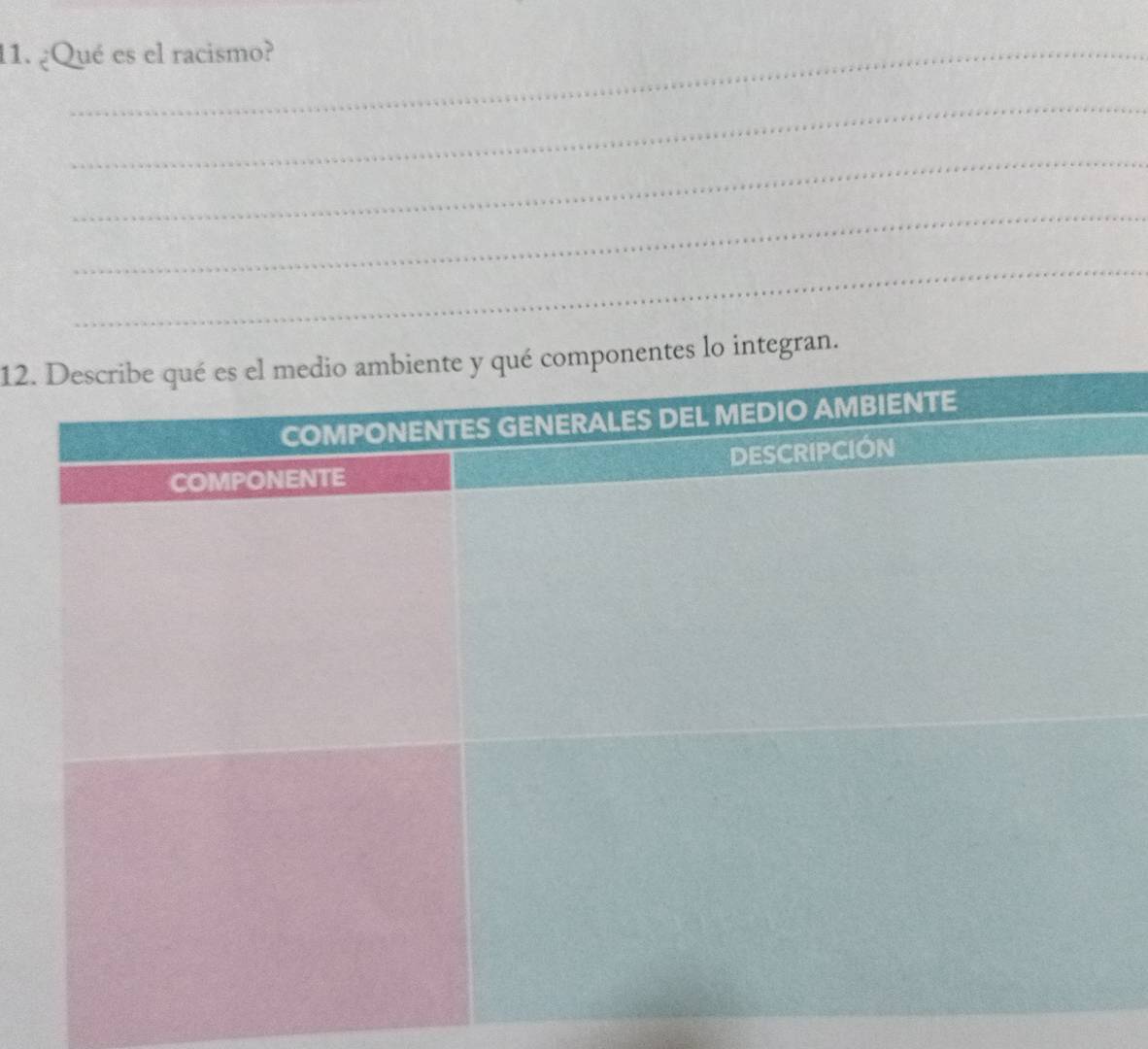 ¿Qué es el racismo? 
_ 
_ 
_ 
_ 
12.ntegran.