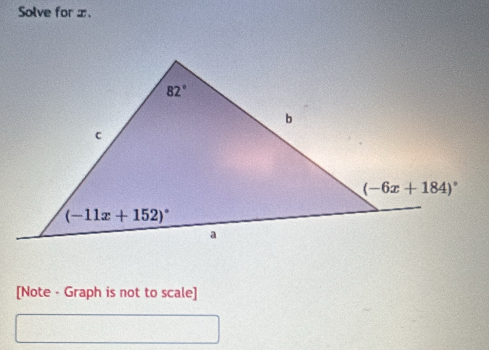 Solve for x、
[Note - Graph is not to scale]