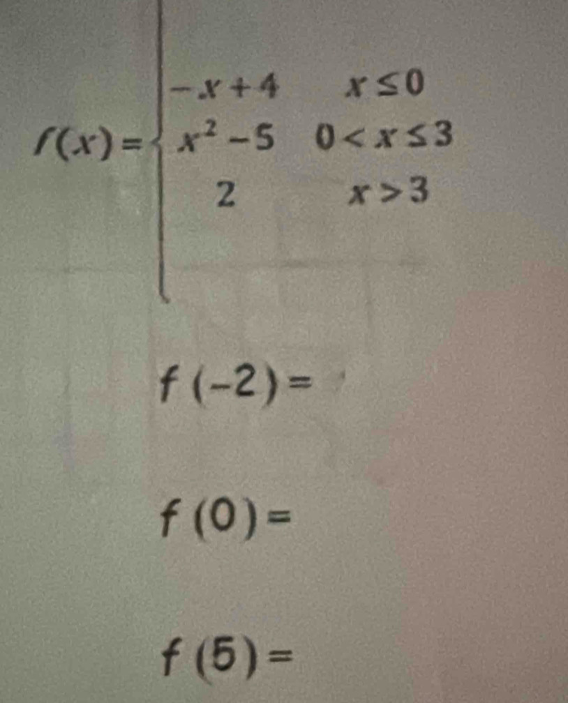 f(-2)=
f(0)=
f(5)=