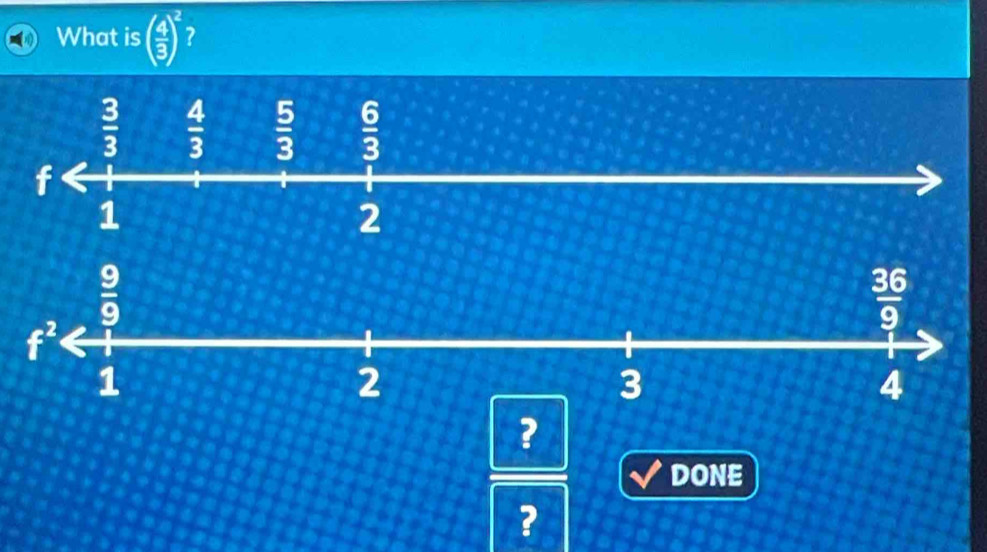 What is ( 4/3 )^2 7
?
DONE
?