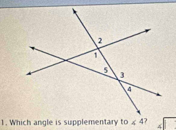 Which angle is supplementary to