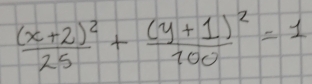 frac (x+2)^225+frac (y+1)^2100=1